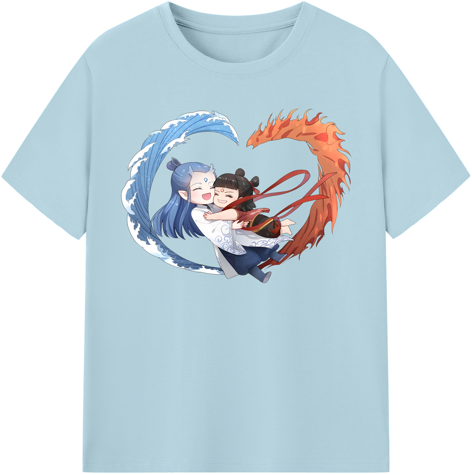 （画像用） Ne Zha 2 ナタ 魔童の大暴れ 綿100％半袖Tシャツ（フロントプリント）
